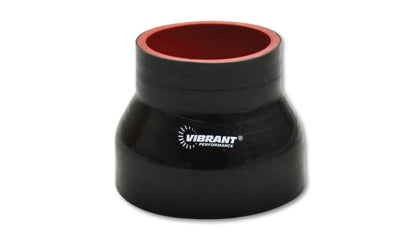 VIB 2835 Vibrant 4 Ply Reinforced Silicone Transition Connector - 3.25in I.D. x 3.5in I.D. x 3in long (BLACK)
