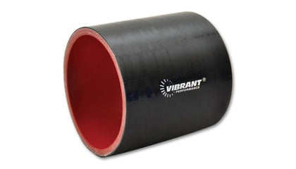 VIB 2716 Vibrant 4 Ply Reinforced Silicone Straight Hose Coupling - 3.5in I.D. x 3in long (BLACK)