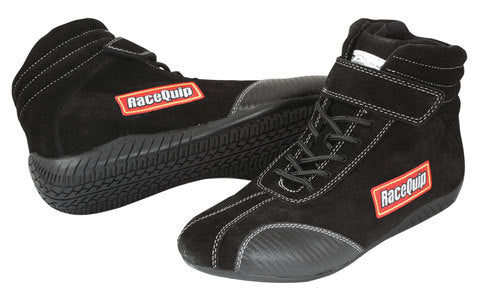 RQP30500110 Driving Shoe, 305 Series Euro Carbon-L, Mid-Top, SFI 3.3/5, Suede Outer, Fire Retardant Cotton Inner, Black, Size 11, Pair