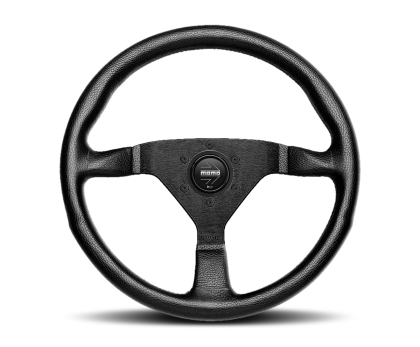 MCL35BK3B Momo Montecarlo Steering Wheel 350 mm - Black Leather/Red Stitch/Black Spokes
